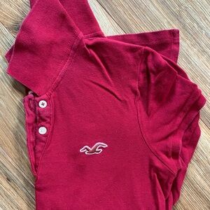 Hollister So Cal Stretch Burgundy Women’s Polo Shirt